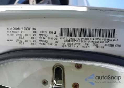 2014 Ram 1500 Express z USA, uszkodzony, nr VIN 1C6RR7KT4ES370111